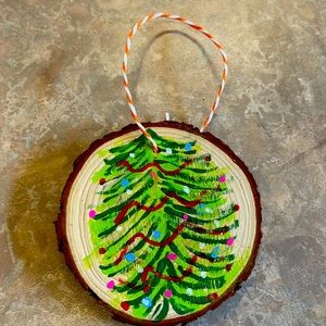 Handpainted Christmas tree Christmas ornament